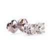 Diamond Solitaire Stud Earrings Round 14K White Gold 0.97 TCW