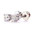 Diamond Solitaire Stud Earrings Round 14K White Gold 0.97 TCW