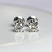 Real Diamond Stud Earrings Round 0.66 TCW H/VS2 14K White Gold
