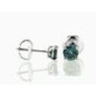 Blue Round Diamond Stud Earrings SI1 14K White Gold 0.68 TCW