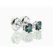 Blue Round Diamond Stud Earrings SI1 14K White Gold 0.68 TCW