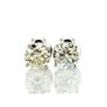 Round Shape Diamond Solitaire Earrings Stud 1.02 TCW G/H VS2/SI1 14K White Gold