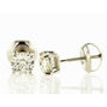 Diamond Solitaire Stud Earrings 0.90 TCW Round 14K White Gold
