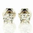 Diamond Solitaire Stud Earrings 0.90 TCW Round 14K White Gold
