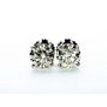 Real Diamond Solitaire Stud Earrings 2 Carat Round G/SI1 14K White Gold 