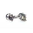 Real Diamond Solitaire Stud Earrings 2 Carat Round G/SI1 14K White Gold 