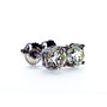 Real Diamond Solitaire Stud Earrings 2 Carat Round G/SI1 14K White Gold 