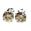 Diamond Stud Earrings Champagne Round 2.04 TCW VS2/SI1