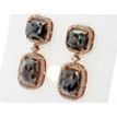 Rose Cut Natural Diamond Drop Halo Earrings Cushion Shape 14K Gold 7.26 TCW
