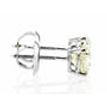 Real Diamond Stud Earrings Round 1.26 TCW D SI1 14K White Gold