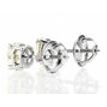 Real Diamond Stud Earrings Round 1.26 TCW D SI1 14K White Gold