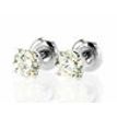 Real Diamond Stud Earrings Round 1.26 TCW D SI1 14K White Gold