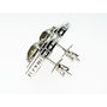 Rose Diamond Double Halo Earrings Fancy Green Cushion 14K White Gold 4.99 TCW