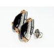 4.97 TCW Rose Cut Diamond Halo Earrings Pear Shape 14K White Gold Fancy Dark Brown