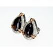 4.97 TCW Rose Cut Diamond Halo Earrings Pear Shape 14K White Gold Fancy Dark Brown