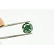 2.6 CT Diamond Solitaire Ring Round Shape Green 14K White Gold