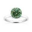 2.6 CT Diamond Solitaire Ring Round Shape Green 14K White Gold