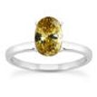Oval Diamond Solitaire Engagement Ring Brown 14K White Gold 2.21 Carat 