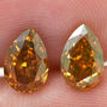 Pear Shape Diamond Matching Pair Natural Fancy Orange Color VS2 2.02 TCW