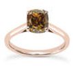 Diamond Solitaire Wedding Ring Brown Cushion 14K Rose Gold SI2 2 Carat