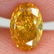 Oval Cut Diamond Fancy Orange Yellow Color 0.53 Carat VS1