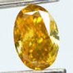 Oval Cut Diamond Fancy Orange Yellow Color 0.53 Carat VS1