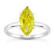 Diamond Solitaire Ring Yellow Marquise 14K White Gold 2.00 Carat