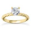 Round Diamond Engagement Ring H VS2 14K Yellow Gold 1.60 Carat
