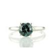 Diamond Solitaire Wedding Ring Blue Round 1.63 Carat SI1 14K White Gold