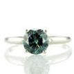 Diamond Solitaire Wedding Ring Blue Round 1.63 Carat SI1 14K White Gold