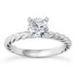 Round Diamond Solitaire Wedding Ring H VS2 Treated 14K White Gold 1.60 Carat