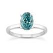 Blue Oval Diamond Wedding Ring 14K White Gold VS2 1.62 Carat
