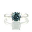 Blue Round Diamond Solitaire Engagement Ring 1.57 Carat 14K White Gold