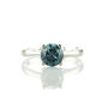 Blue Round Diamond Solitaire Engagement Ring 1.57 Carat 14K White Gold