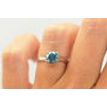 Blue Round Diamond Solitaire Engagement Ring 1.57 Carat 14K White Gold