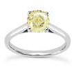 Diamond Solitaire Ring Yellow Cushion 14K White Gold SI1 1.5 Carat GIA Certified