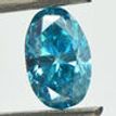 Blue Oval Shape Diamond Solitaire Ring Treated 14K White Gold SI2 1.43 Carat