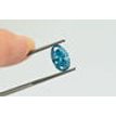 Blue Oval Shape Diamond Solitaire Ring Treated 14K White Gold SI2 1.43 Carat
