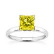 Yellow Princess Diamond Solitaire Ring 14K White Gold VS2 1.20 Carat 