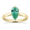 Pear Shape Diamond Solitaire Ring Fancy Green 14K Yellow Gold SI1 1.24 Carat 