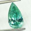 Green Diamond Engagement Ring Pear Shape Treated 14K White Gold SI1 1.24 Carat