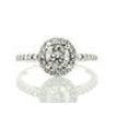 Round Diamond Halo Engagement Ring 14k White Gold Treated 1.20 TCW