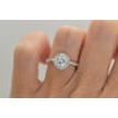 Round Diamond Halo Engagement Ring 14k White Gold Treated 1.20 TCW