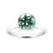Diamond Solitaire Ring Round Blue 14K White Gold VS2 1.14 Carat 
