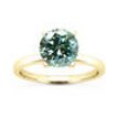 Round Blue Diamond Engagement Ring 14K Yellow Gold VS2 1.14 Carat