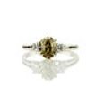 Three-Stone Diamond Engagement Ring Fancy Brown Oval 14K White Gold 1.17 TCW