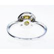 Halo Diamond Engagement Ring Round Treated Fancy Yellow 1.41 TCW 14K White Gold