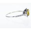 Halo Diamond Engagement Ring Round Treated Fancy Yellow 1.41 TCW 14K White Gold