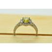 Halo Diamond Engagement Ring Round Treated Fancy Yellow 1.41 TCW 14K White Gold