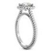 Blue Round Diamond Engagement Ring 14K White Gold VS2 1.14 Carat